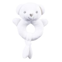 ERT60-W: White Eco Bear Rattle Toy
